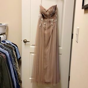 Light brown full length dress